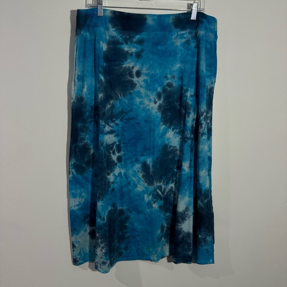 LOGO by‎ Lori Goldstein Benni Beach to Street Tie-Dye Midi Skirt Large Beachy - Picture 3 of 12